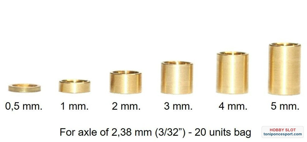 Separador 4 mm. MINI BRONCE para eje 2,38 mm.