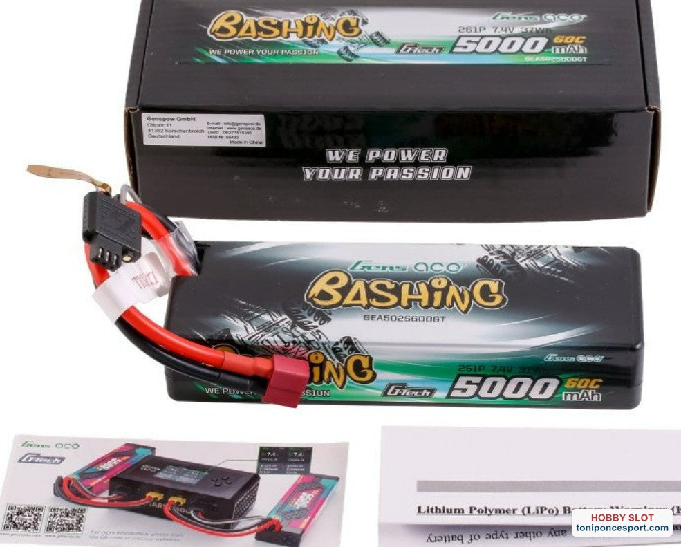 Bateria 7.4V 5000 mAh 60C 2S1P WITH T-DEAN BASHING SERIES