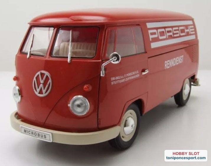 Volkswagen T1 Microbus Panel Van "Servicio Porsche" Rojo 1963