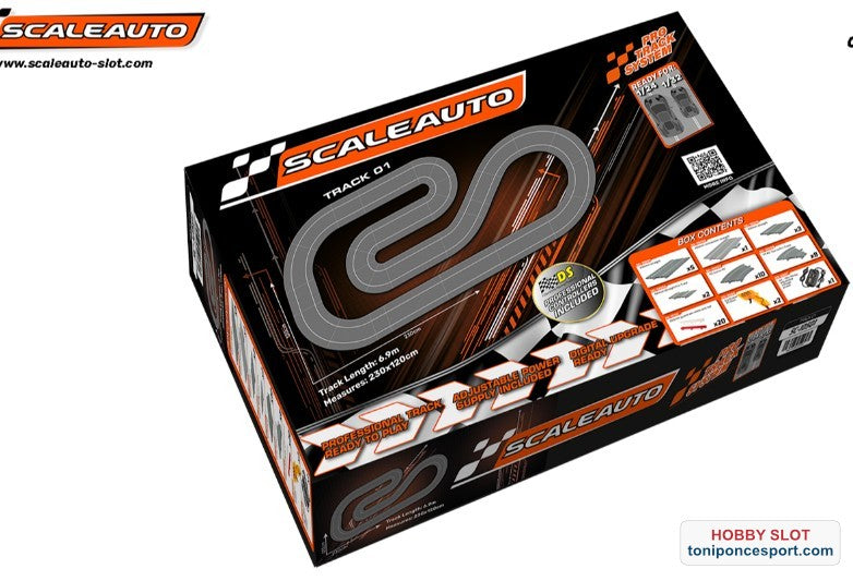 Circuito Pro Track Completo SET-001 de 6.9m recorrido y medidas 230x120cm.