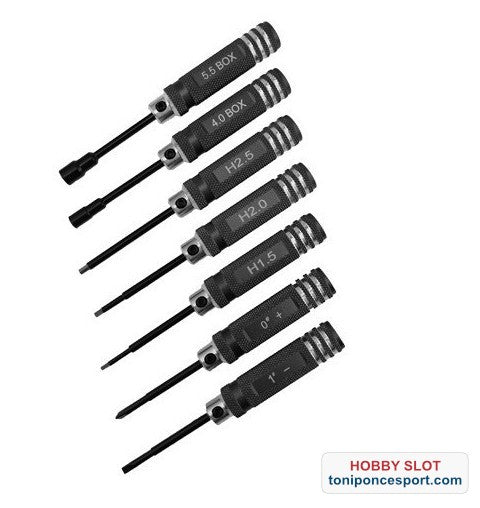 SET MINI DESTORNILLADORES (Allen1.5/2.0/2.5mm/Phillips 0 + / Plano 1 - / Tubo 4.0/5.5mm)
