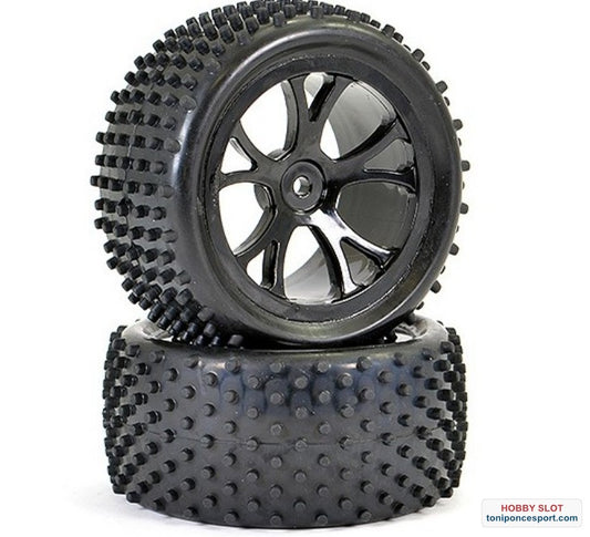 RUEDAS TRASERAS BUGGY 1/10 (2) - BLACK.