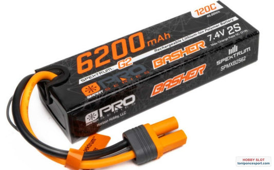 Bateria 7.4V 6200mAh 2S 120C Smart G2 Pro Basher LiPo Battery: IC5