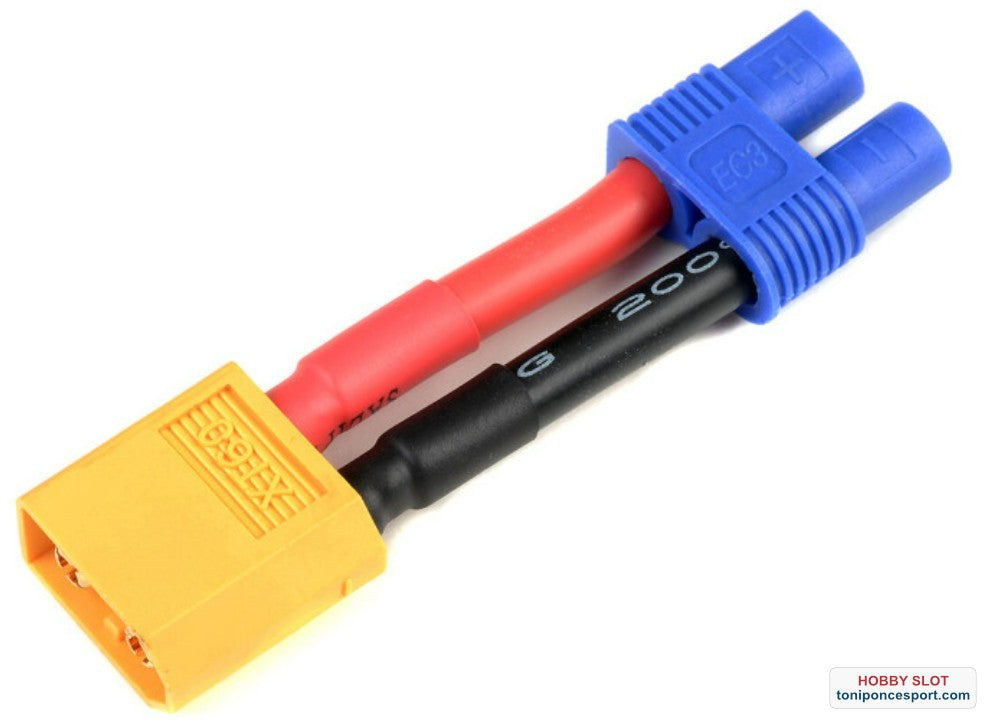 Conector Power Adapter Lead - EC-3 Socket XT-60 Plug - 12AWG Silicone Wire - 1 pc