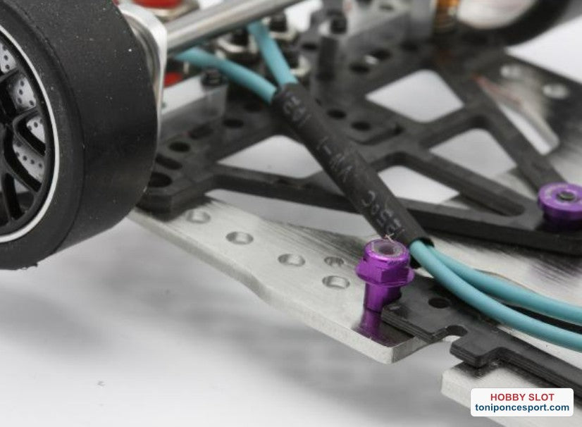 Casquillo sujección H 3mm Aluminio lila con Cabeza Hexagonal autoblocante