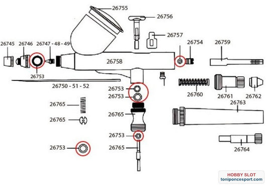 Juntas Tóricas para aerógrafo D-102