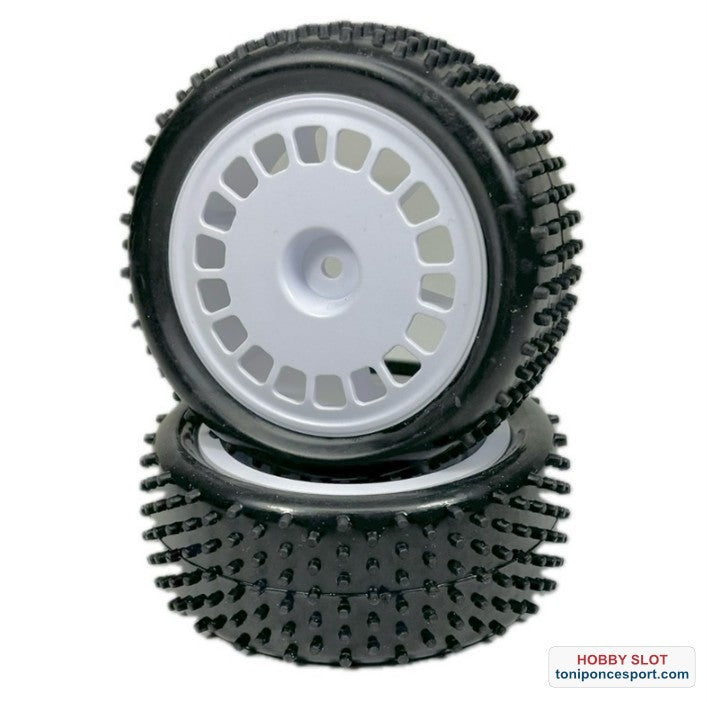 Ruedas Buggy Wheel Set "Mini Pin" front white 2.