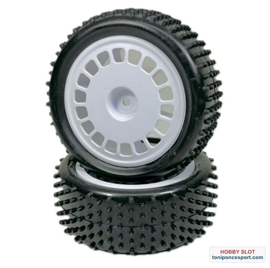 Ruedas Buggy Wheel Set "Mini Pin" front white 2.