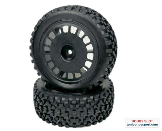 Juego de ruedas Buggy 'Maxi Block' 1:10 delantera negra (2 piezas)