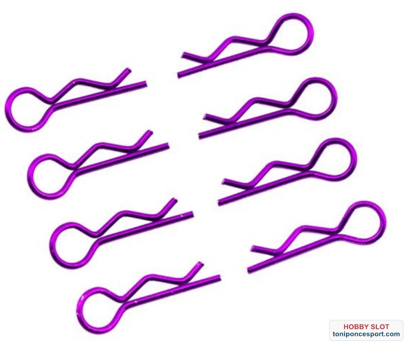 CLIPS CARROCERIA 1/10 L+ R PURPURA (8u.)