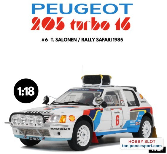 PEUGEOT 205 T16 #6 T. SALONEN RALLY SAFARI 1985
