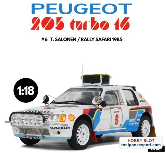 PEUGEOT 205 T16 #6 T. SALONEN RALLY SAFARI 1985