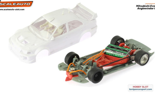 Mitsubishi Evo V White Racing Kit - Anglewinder In-Flex 2.0 Chassis
