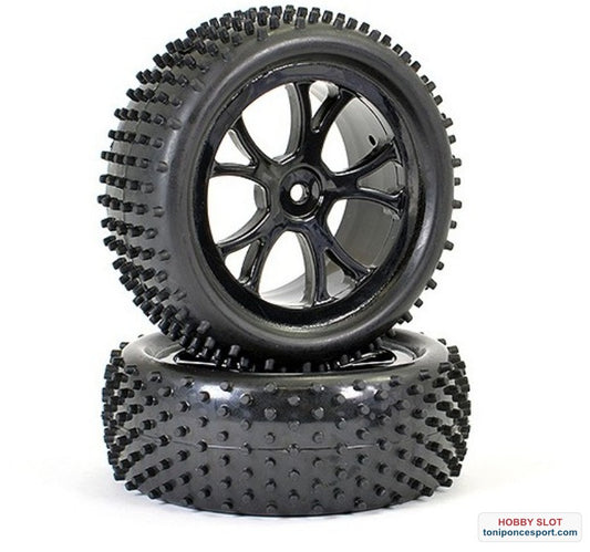 RUEDAS DELANTERAS BUGGY 1/10 (2) - BLACK.